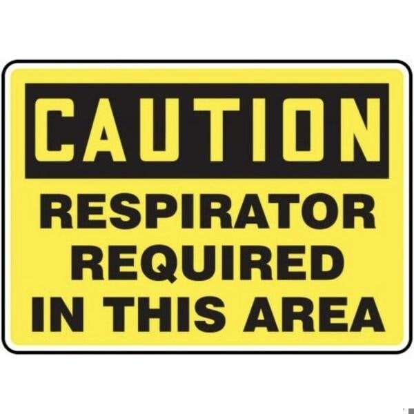 Accuform OSHA CAUTION SAFETY SIGN RESPIRATORS MPPE438XP - main
